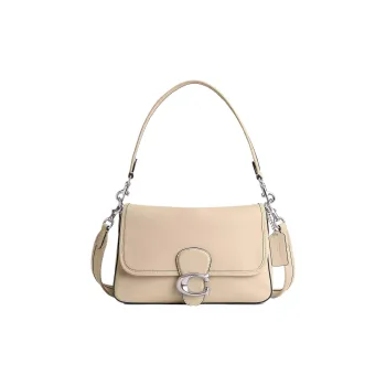 COACH Soft Tabby Cow Leather Handbag, Shoulder Bag Medium Size Women's Ivory