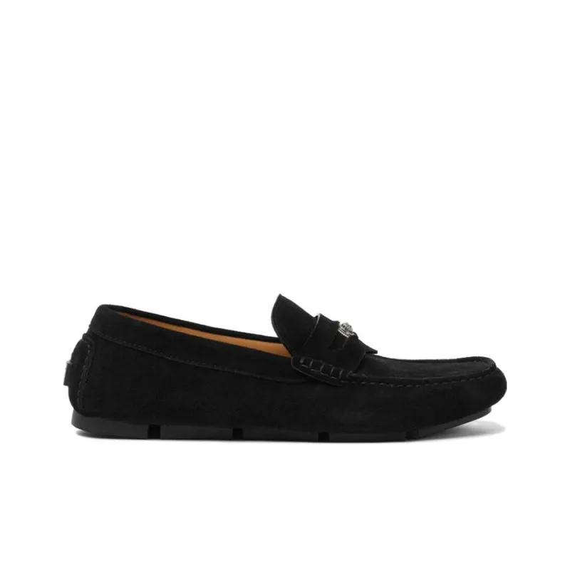 VERSACE Medusa Head Suede Loafers-1