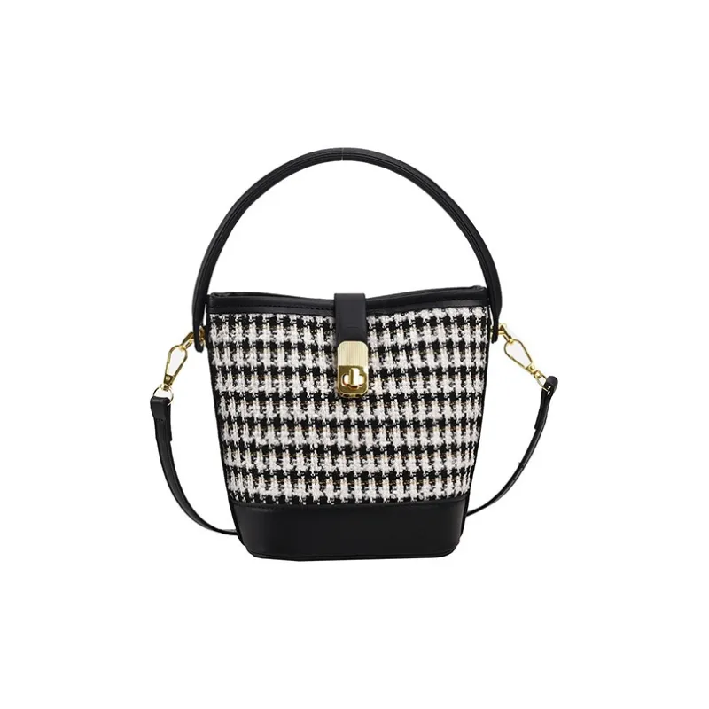 JANE KLAIN Fabric With PU Bucket Bag Handbag Shoulder Bag Crossbody Bag Armhole Bag Regular Women's Black/Blue/Brown-1