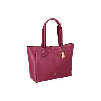 COACH Derby Leather Tote Bag, Shopping Bag, Handbag Large Size Women's Rouge Red