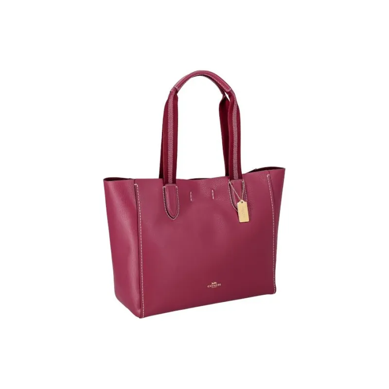 COACH Derby Leather Tote Bag, Shopping Bag, Handbag Tubas Women's Rouge Red-0