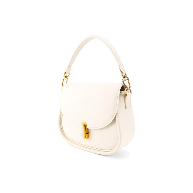 HONGU Split Cow Leather And Synthetic Leather Saddle Bags One Shoulder Handbags Regular Women's-1