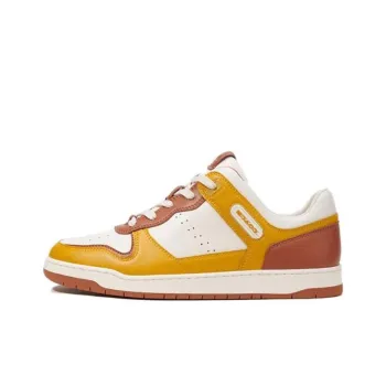 COACH Low Top Stylish Skateboarding Shoes Men's Yellow Brown
