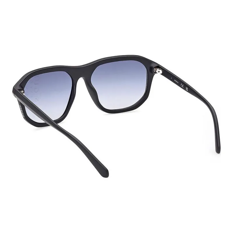 GUESS Injection Molded Polycarbonate Irregular Shape Sunglasses Men's Black-1