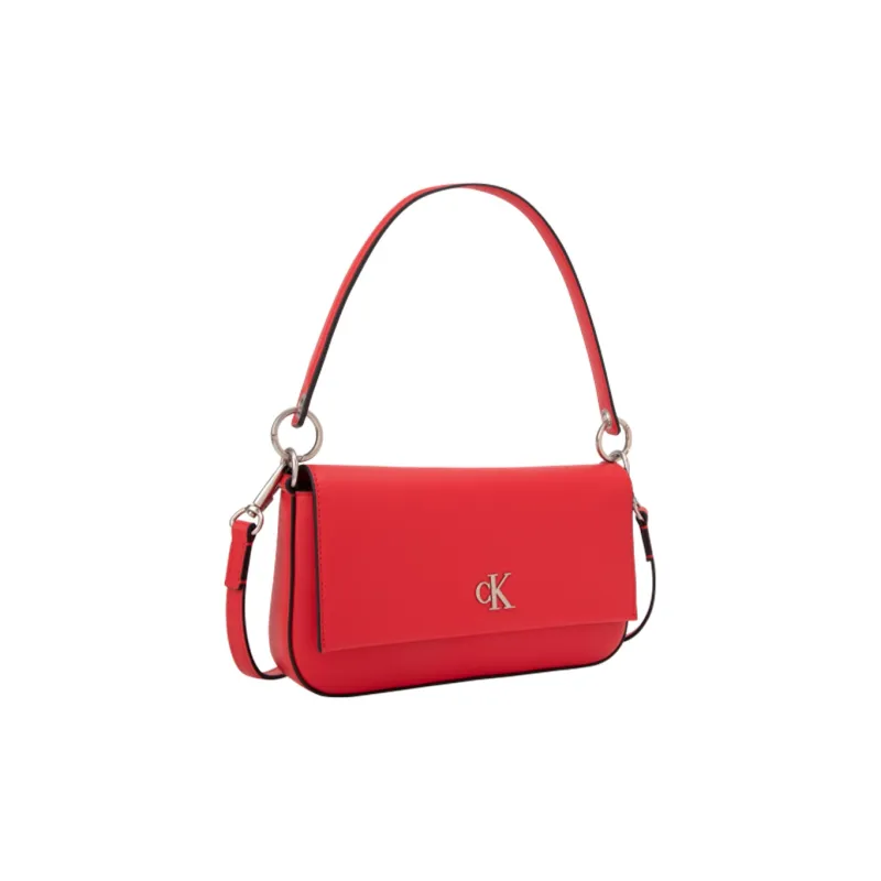 CALVIN KLEIN Synthetic Material Underarm Shoulder Bag, Handbag Women's Tomato Red-2