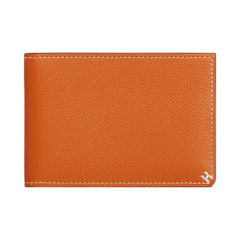 HERMES H Sellier Evercolor Leather Card Holder Women's I9 Abricot Apricot-0
