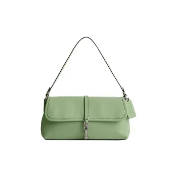COACH Hamptons Cow Leather Handbag Medium Size Women's Light Pistachio Color