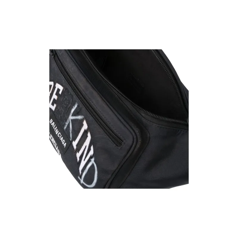 Balenciaga Explorer Cotton Sling Bag, Fanny Pack Men's Black-3