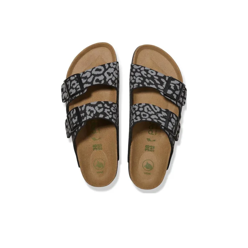 Birkenstock Arizona Grooved Slide Slippers Women's Black Gray Color Narrow Fit-3