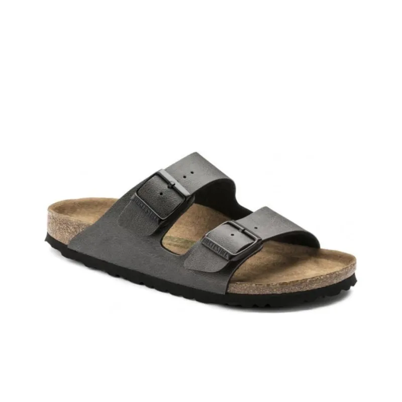 Birkenstock Arizona Slide Slippers Women's Dark Gray Narrow Fit-1
