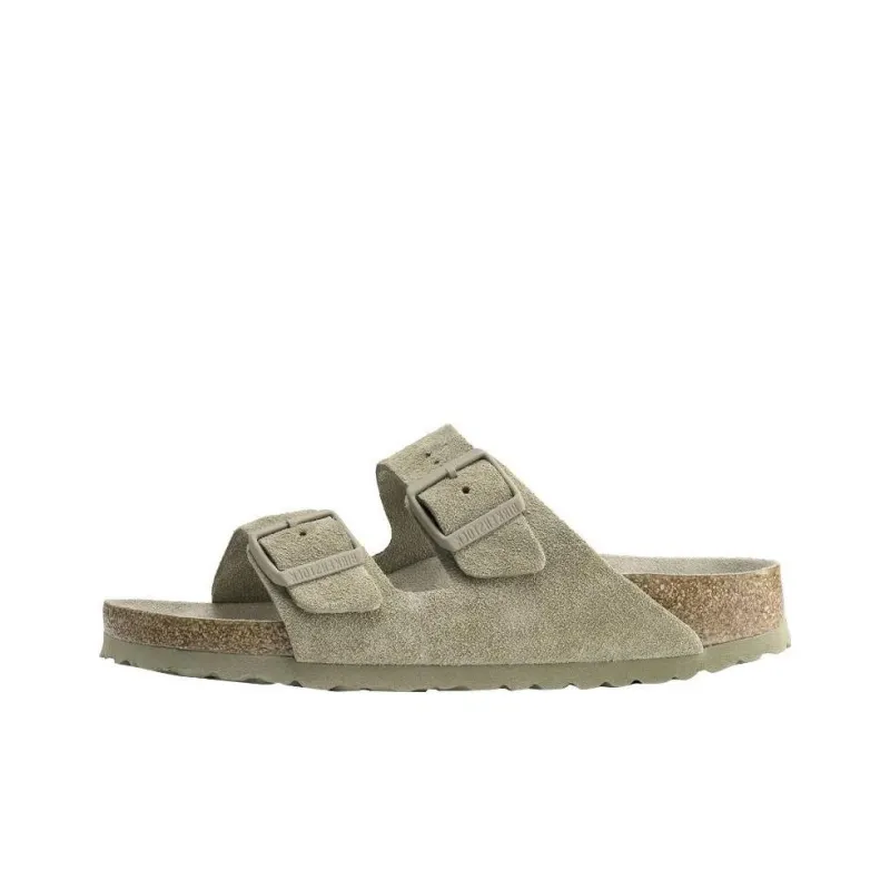 Birkenstock Arizona Slide Slippers Women's Light Gray Narrow Fit-0