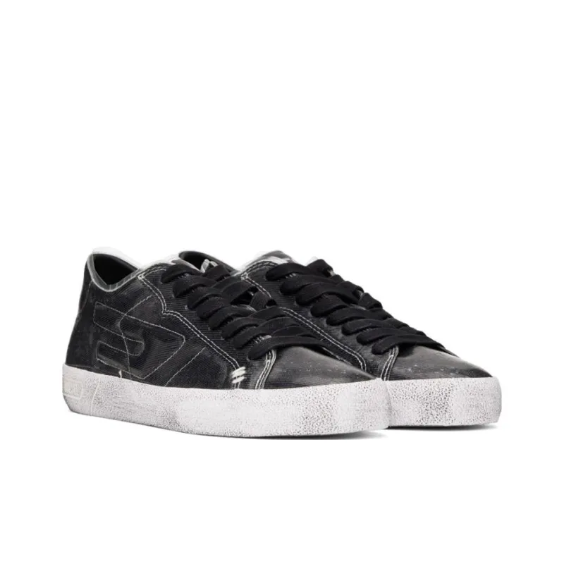 DIESEL S Leroji Low Top Skateboard Shoes Men's Gray Black-2