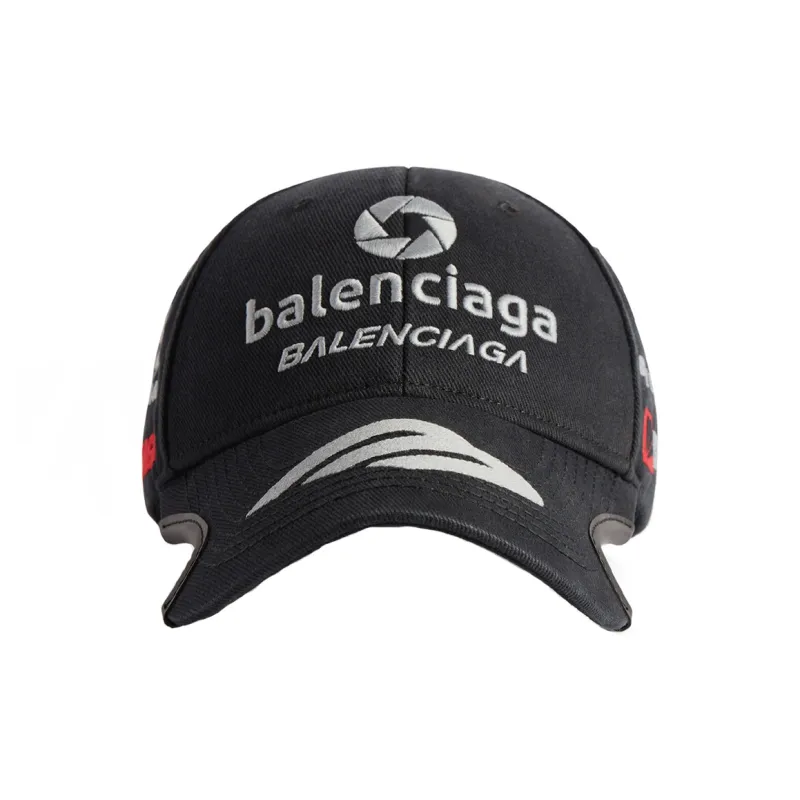Balenciaga Cotton Baseball Caps Men's Black-0