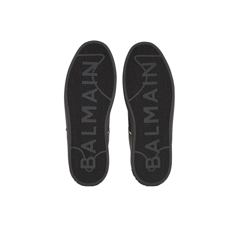 BALMAIN B Court Low Top Skateboard Shoes Men's Black Gold-4