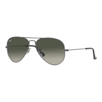 RayBan Metal Aviator Sunglasses Unisex Dark Gray