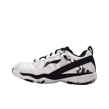 LiNing Invincible Camouflage LITE Cushioning, Wear Resistant Low Top Badminton Shoes Unisex Black White
