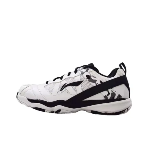 LiNing Invincible Camouflage LITE Cushioning Wear Resistant Low Top Badminton Shoes Unisex Black White