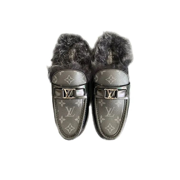 LOUIS VUITTON Loafers Men's Black-3