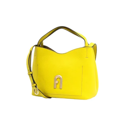 Furla Primula Grain Calfskin Portable Crossbody Bag, Shoulder Bag Small Size Women's Canary Yellow