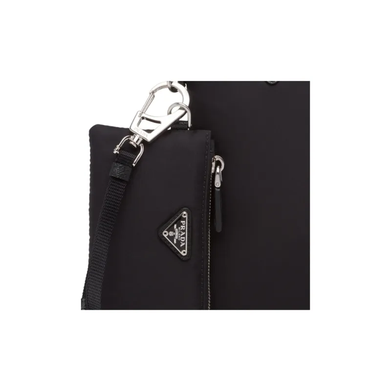 PRADA Re Nylon Recycled Nylon Dual Purpose Bag Cell Phone Pouch Men's Black-3