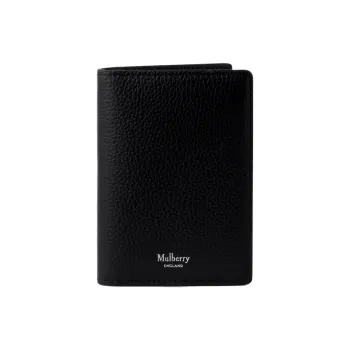 Mulberry Grained Cow Leather Wallet Small Size Men's Black