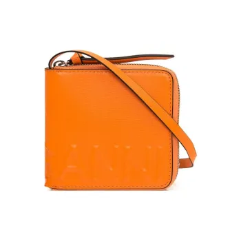 GANNI Recycled Leather Wallet Women's Orange