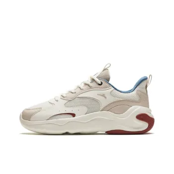 Anta Cushioning Wear Resistant Low Top Casual Shoes Men's White Gray