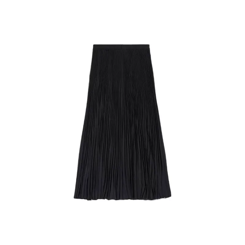 Balenciaga Elastic Skirt In Black Casual Long Skirt Regular Fit Women's Black-1