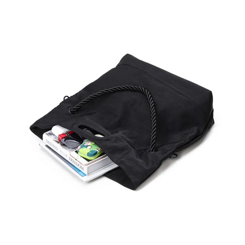 RUIGOR Fabric Tote Bag Shopping Bag Shoulder Bag Crossbody Bag Large Size Unisex Black-5