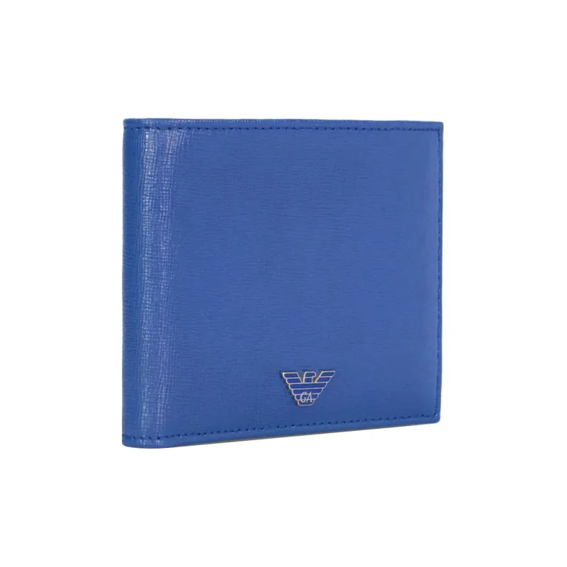 EMPORIO ARMANI Cow Leather Wallet Men's Blue-1