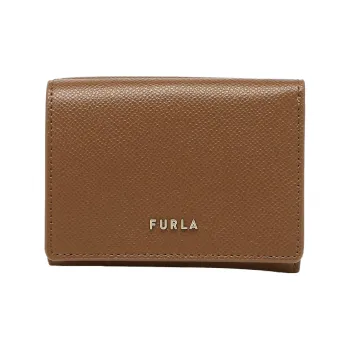 Furla Leather Wallet Mini Women's Cognac Brandy