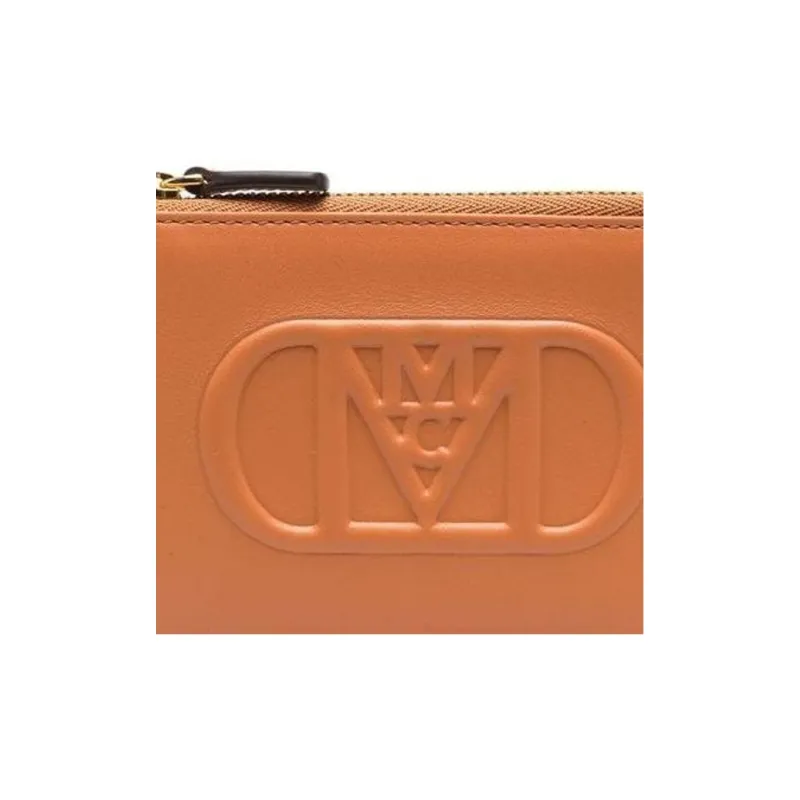 MCM Calfskin Card Holder Card Holder Mini Men's Brown-3