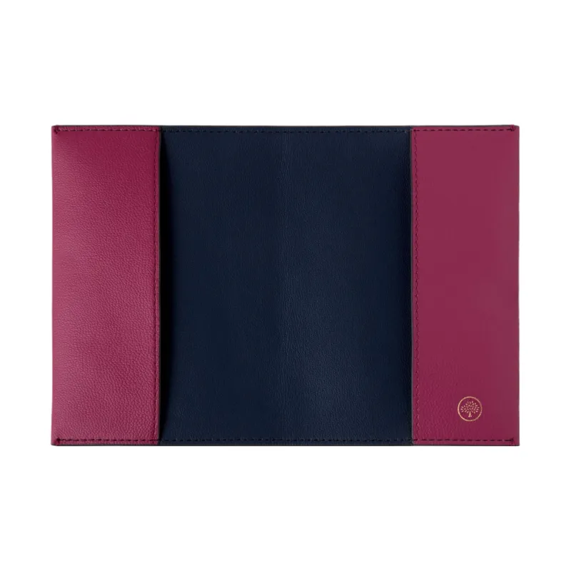 Mulberry Fine Grain Calfskin Passport Holder Extra Mini Unisex Wild Berry-1