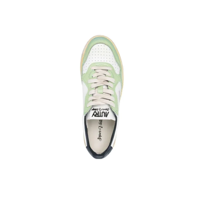 AUTRY Medalist Super Vintage Low Leather Sneakers 'White Green Teal' Women's-4