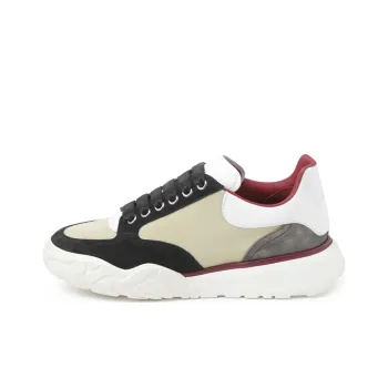 Alexander McQueen Court Paneled Low Top Sneakers 'Beige White Red'