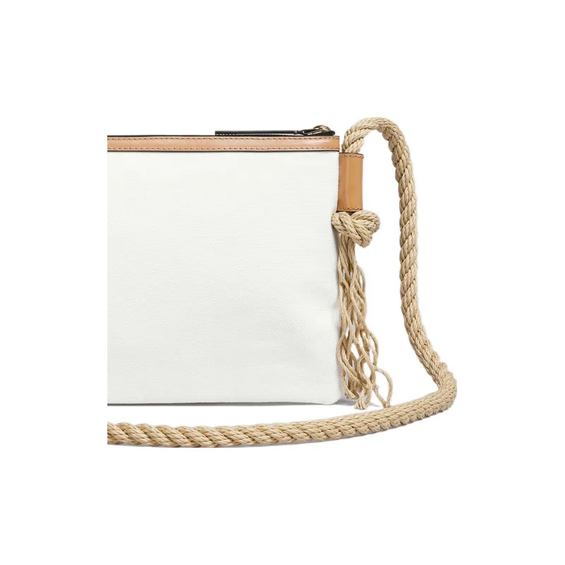 MARNI No Vacancy Inn Collaboration Cotton With Cow Leather Canvas Bag Clutch Women's White/Beige-4