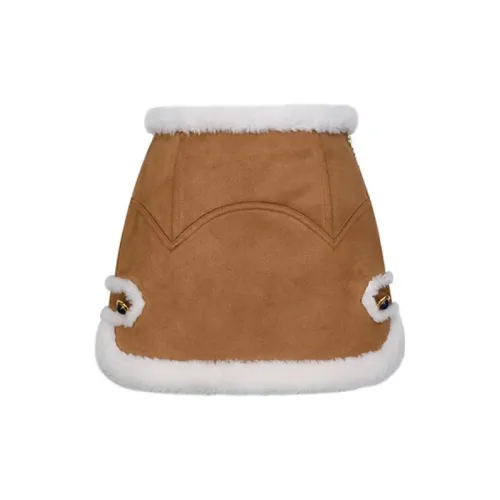 Le Fame Casual Short Skirts Women's Coffee