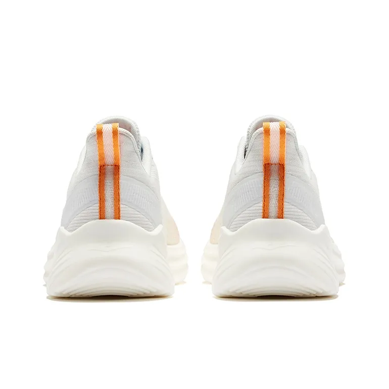 Erke ChengFeng Cushioned Wear Resistant Breathable Low Top Casual Running Shoes Men's Erke White Competition Orange-3