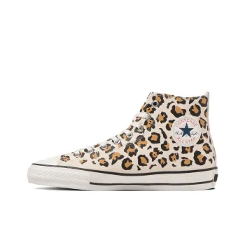 Converse All Star GF LEOPARD HI Breathable Lightweight High Top Skateboard Shoes Unisex White Leopard Print