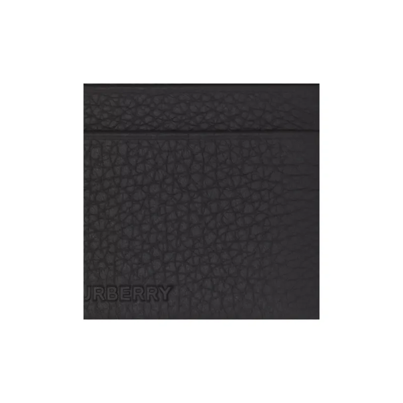 Burberry Leather Card Clip Money Clip Card Holder Men's Black-4