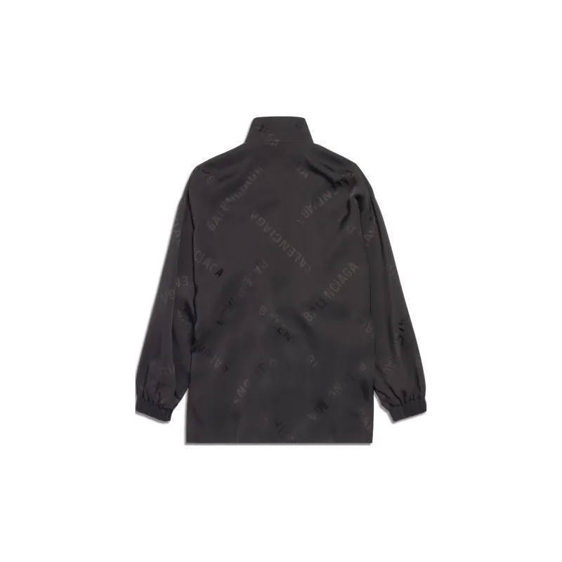 Balenciaga Diagonal Allover Fluid Tracksuit Jacket In Jackets Coats Loose Fit Style Women's Black-1