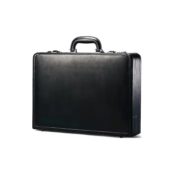 SAMSONITE Cow Leather Briefcase Locking Box Handbag Large Size Men's Black
