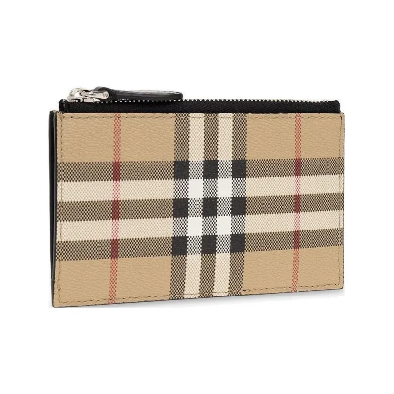 Burberry Vintage Leather Wallet Men's Beige-1