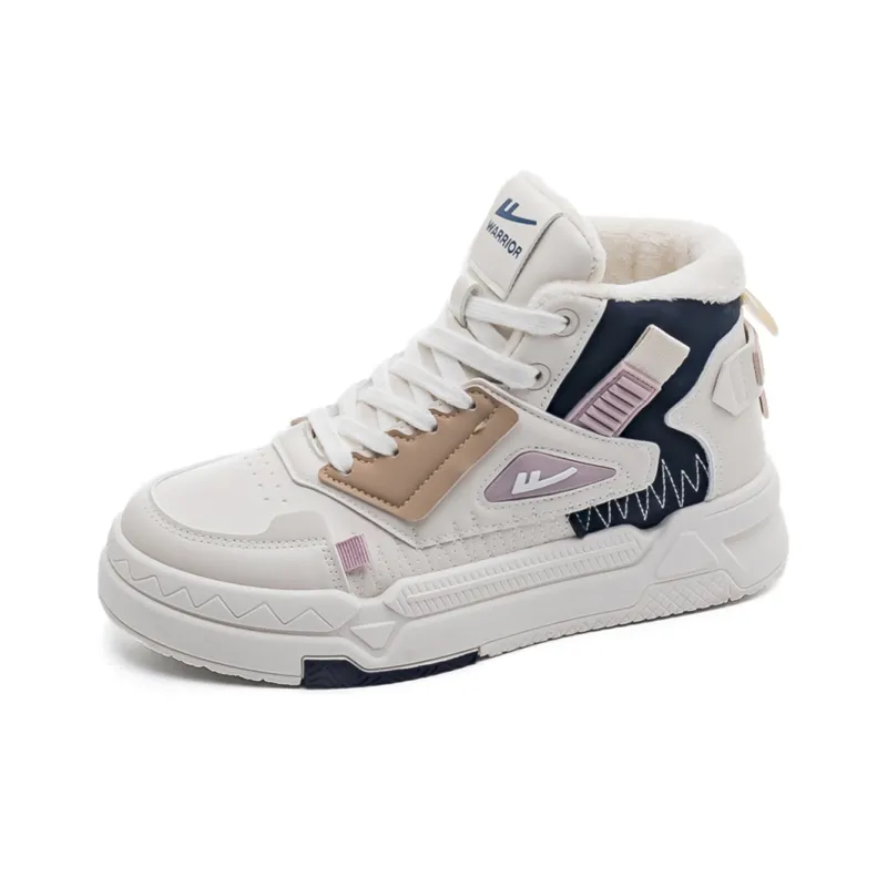 Warrior Wing Series Slip Resistant Water Resistant High Top Skateboard Shoes Men's Beige Blue Pink-9