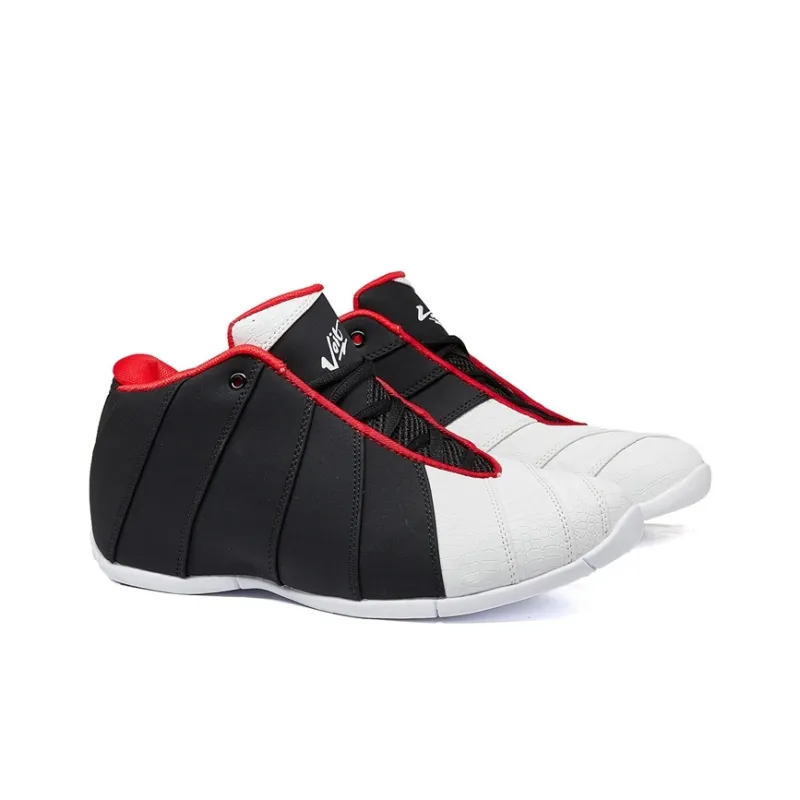 VOIT Walter Cushioning Coverage Abrasion Resistant Slip Resistant Mid Top Basketball Shoes Men's White Black-2