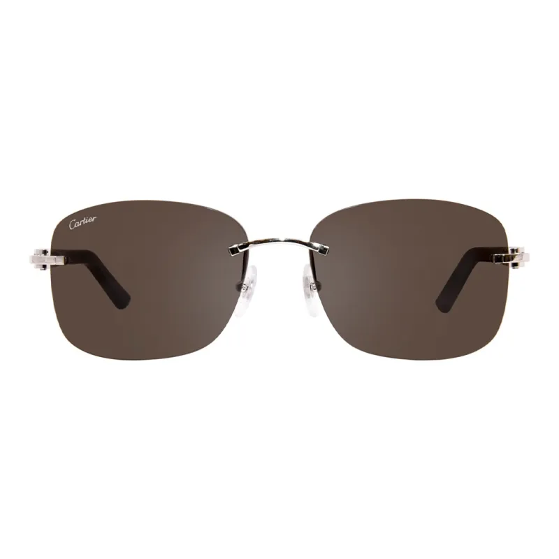 CARTIER Eyewear C Décor Rimless Rectangular-frame Sunglasses-1