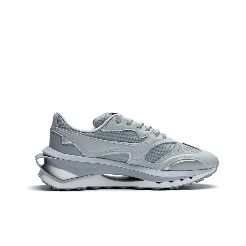 LiNing Anti Slip Wear Resistant Low Top Casual Shoes Men's Silver-1