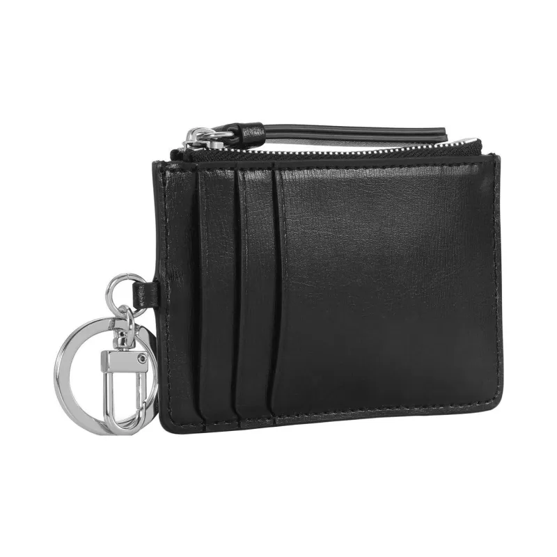 GANNI Smooth Matte Leather Wallets Coin Purses Women's Black-1