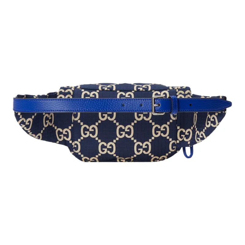 GUCCI Recycled Polyester Fanny Pack Tubas Men's Dark Blue & Beige-2