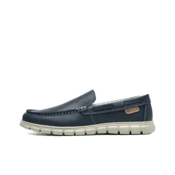 MELLEN Boat Shoes Men Blue/Brown/Apricot